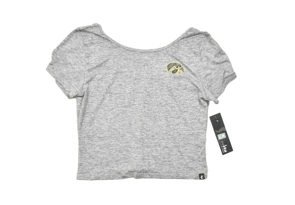 Certo Iowa Hawkeyes Women's Top Scoop Back Tee Dark Gray Size L Polyester NEW